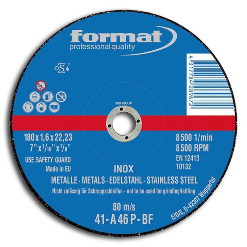 FORMAT Trennscheiben FORMAT Trennscheibe für V2A 180x1,6mm gerade von FORMAT
