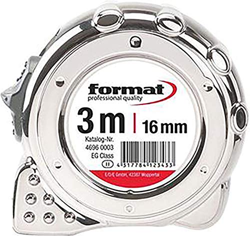 Format Taschenbandmaß verchromt 3mx16mm von FORMAT