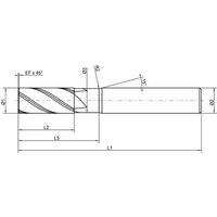 Schaftfr�ser hpc lang vhm TiALN Typ inox 35/38Grad Z4 12,0mm - Format von FORMAT