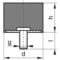 Gummi-Metall-Puffer Aus.D40 x 50mm M8x23 von ITEC