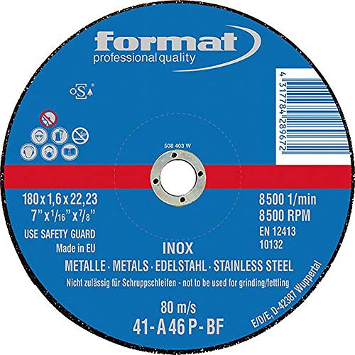 Trennscheibe f. V2A 180x1,6mm ger. FORMAT von FORMAT
