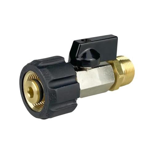 Hochdruck-Wasch-M22-Drehverbinder mit Kugelhahn-Ein-/Aus-Funktion for Wasserauslass oder Waschpistole(M22 15mm) von FORMIAHA