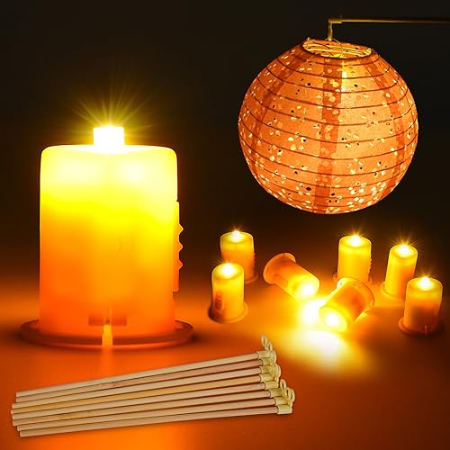 FORMIZON Laternenstab mit LED, 8 Pcs Mini LED Lichter Beleuchtung Gelb,Led Ballonlichter, Elektronischer Laternen Stab mit LED Kinder für Papierlaterne, St Martin Kinderpartys von FORMIZON