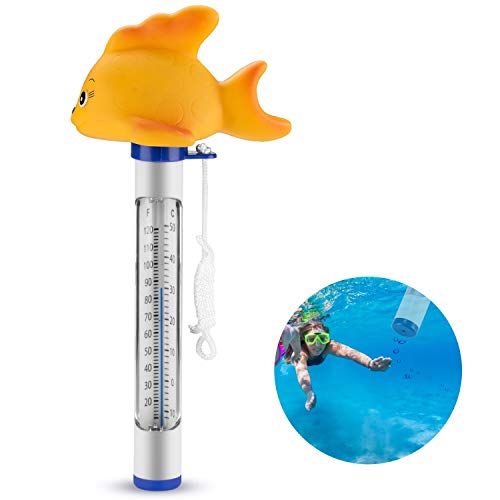 FORMIZON Schwimmende Pool Thermometer, Floating Pool Thermometer Wasser Temperatur Saite Schwimmbad Bruchfest Thermometer mit String für Outdoor & Indoor Pools, Spas, Hot Tubs, Aquarien (Type 1) von FORMIZON