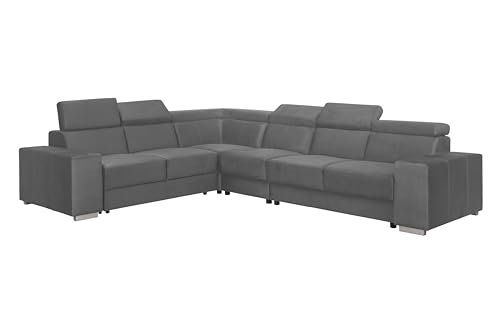 FORNIRO 24 Alma Ecksofa mit Schlaffunktion - Sofa mit 6 Sizten und Robustem Überzug - Schlafcouch L-Form Universal - Modern Couch - Schlafsofa bewegliche Kopfstützen - 330x265x85 cm - Grau FORNIRO 24 Alma Ecksofa mit Schlaffunktion - Sofa mit 6 Sizten und Robustem Überzug - Schlafcouch L-Form Universal - Modern Couch - Schlafsofa bewegliche Kopfstützen - 330x265x85 cm - Grau von FORNIRO 24