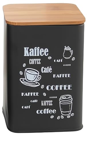 FORNOR 28161 METALLDOSE SCHWARZ – TEE/KAFFEE/ZUCKER 9,5 x 9 cm von FORNOR