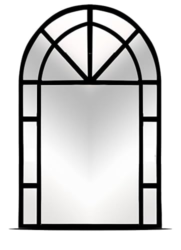 FORNOR 28206 Schwarzer Metallspiegel mit Fenster 91 x 61 x 2 cm von FORNOR