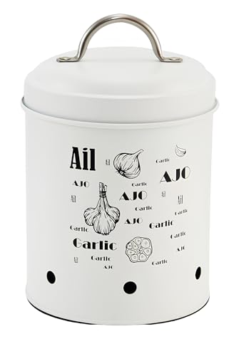 FORNOR 28267 JAR Metalltopf Samay – Knoblauch, Durchmesser 11,2 x 18 cm von FORNOR