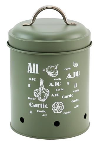 FORNOR 28274 Jar Metalltopf Samay – Knoblauch, Durchmesser 11,2 x 18 cm von FORNOR