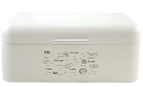 FORNOR 28280 Brotdose aus Metall, Weiß, 42,5 x 23 x 16,5 cm von FORNOR