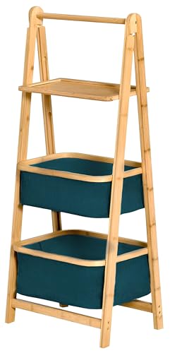 FORNOR 40124 Bambusregal mit Körben für Badezimmer 45 x 34 x 34 x 109 von FORNOR