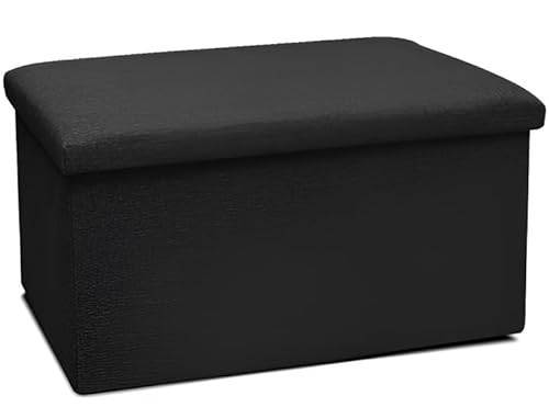 FORNOR 42007 - Puff Ottoman Polyester Schwarz 76 x 38 x 38 cm von FORNOR