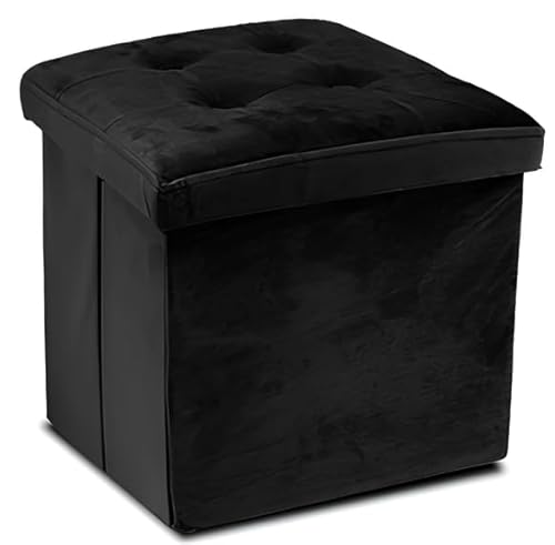FORNOR 42010 - Puff Ottoman Velvet Schwarz 38 x 38 x 38 cm von FORNOR