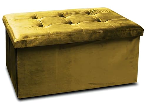FORNOR 42022 Puff Ottoman Velvet Mustard 76 x 38 x 38 x 38 cm von FORNOR