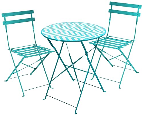 FORNOR MESA D60 cm + 2 SILLAS 41 x 46 x 80 cm Zigzag GRÜN von FORNOR