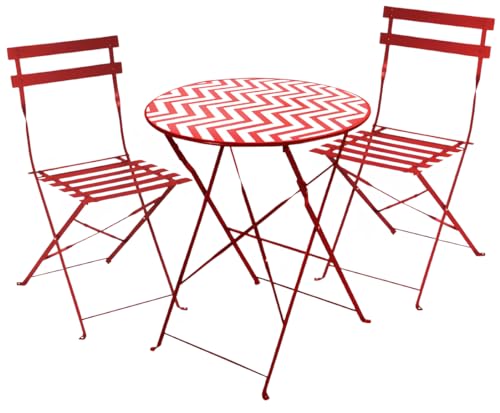 FORNOR MESA D60 cm + 2 Silla 41 x 46 x 80 cm Zigzag Grosella von FORNOR