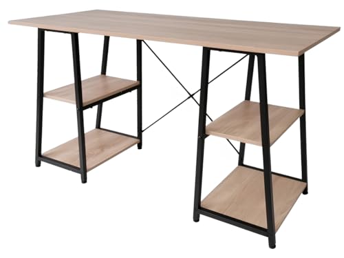 FORNOR Desk, Black, Beige, 120 x 50 x 73 cm von FORNOR