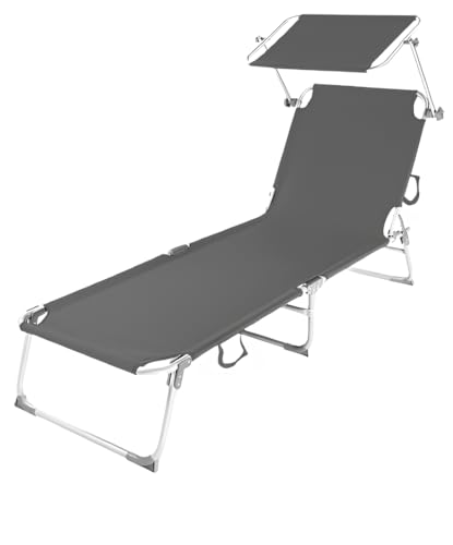 FORNOR 13863 LIEGESTUHL MIT Sonnenschirm ANTHRAZIT 187 x 56 x H 2 von FORNOR