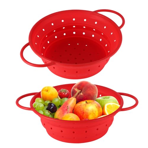 FORNORM Zusammenklappbarer Silikon-Seiher, 20-28 cm Nudelsieb Faltbar mit 2 Griffen, Faltbares Sieb Abtropfsieb für Obst und Gemüse FORNORM Zusammenklappbarer Silikon-Seiher, 20-28 cm Nudelsieb Faltbar mit 2 Griffen, Faltbares Sieb Abtropfsieb für Obst und Gemüse von FORNORM