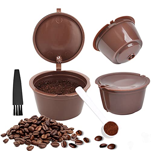 FOROREH 3pcs Kaffee kapsel Wiederverwendbarer für Dolce Gusto Machine - Nachfüllbare Kaffeekapseln - Kaffeefilter Kaffeepads mit Kaffeelöffel und Reinigungsbürste von FOROREH