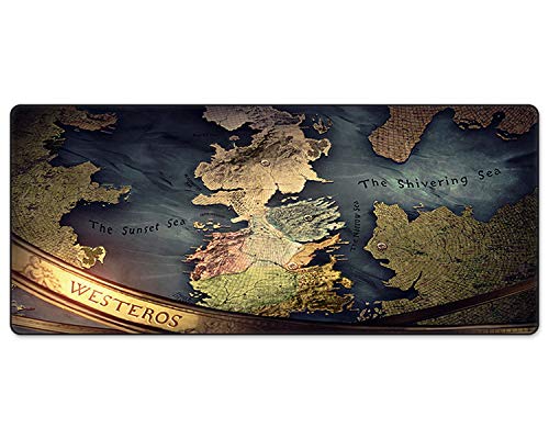 FORRICA Große Gaming Mauspad XXL 900 x 400 mm Mousepad Fransenfreie Ränder Anti Rutsch Schreibtischunterlage Tischunterlage Matte Office Rutschfest XXL Gaming Mousepad Weltkarte C von FORRICA