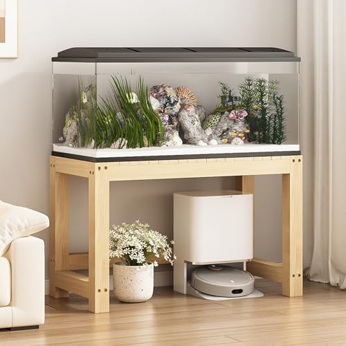 FORRTY Aquariumständer Aus Holz, Aquarium Tisch, 30–150 Cm Lang, Hohe Tragkraft, Einfach Zu Montieren Und Zu Pflegen, Ideal Für Aquarien, Pflanzen, Reptilienbecken Und Blumenständer(100X40X50CM(39X15X von FORRTY