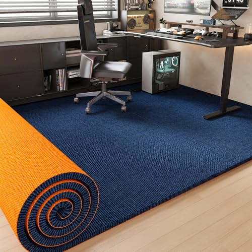 FORRTY Bodenschutzmatte Für Holzboden, rutschfeste Stuhlmatte Büro, Bürostuhl Unterlage Für Rollstühle, Gaming Stuhlmatte Schreibtisch, Leicht Reinigen Matte Für Home Office(Blau,90X120CM) von FORRTY