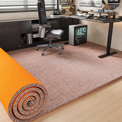 FORRTY Bodenschutzmatte Für Holzboden, rutschfeste Stuhlmatte Büro, Bürostuhl Unterlage Für Rollstühle, Gaming Stuhlmatte Schreibtisch, Leicht Reinigen Matte Für Home Office(Braun,160X160CM) von FORRTY