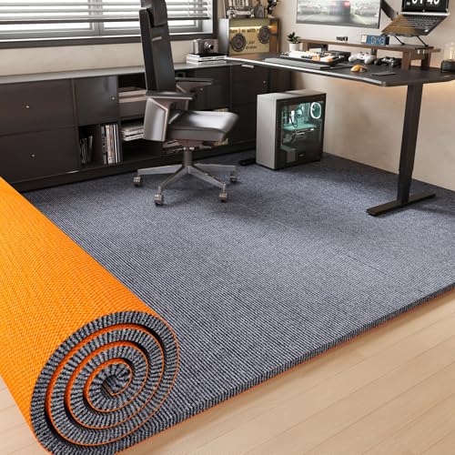 FORRTY Bodenschutzmatte Für Holzboden, rutschfeste Stuhlmatte Büro, Bürostuhl Unterlage Für Rollstühle, Gaming Stuhlmatte Schreibtisch, Leicht Reinigen Matte Für Home Office(Gray,160X160CM) von FORRTY