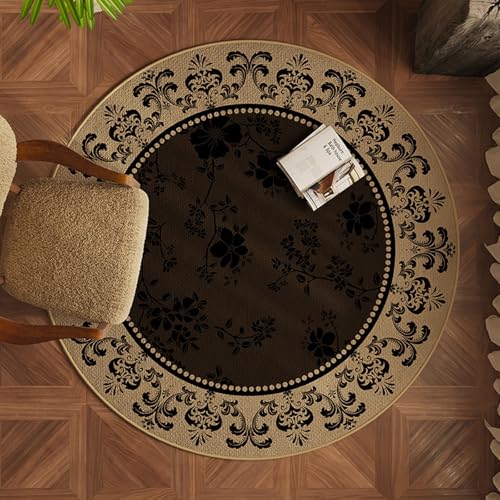 FORRTY Bodenschutzmatte for Holzboden, Runde Gaming Stuhlmatte for Computer, rutschfeste Schreibtisch Schutzmatte, Leiser Teppich for Wohnzimmer Sofa Bettseite Büro, Waschbar(Patterns11,60CM(23.6")) von FORRTY