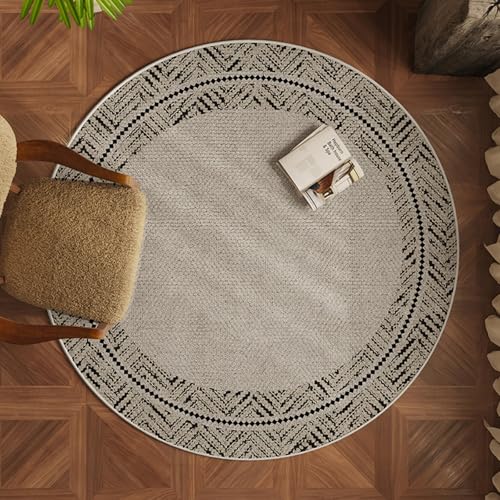 FORRTY Bodenschutzmatte for Holzboden, Runde Gaming Stuhlmatte for Computer, rutschfeste Schreibtisch Schutzmatte, Leiser Teppich for Wohnzimmer Sofa Bettseite Büro, Waschbar(Patterns4,60CM(23.6")) von FORRTY