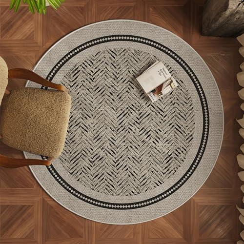 FORRTY Bodenschutzmatte for Holzboden, Runde Gaming Stuhlmatte for Computer, rutschfeste Schreibtisch Schutzmatte, Leiser Teppich for Wohnzimmer Sofa Bettseite Büro, Waschbar(Patterns5,160CM(63")) von FORRTY
