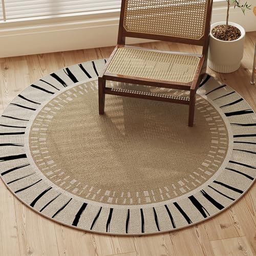 FORRTY Bodenschutzmatte for Holzboden, Runde Gaming Stuhlmatte for Computer, rutschfeste Schreibtisch Schutzmatte, Leiser Teppich for Wohnzimmer Sofa Bettseite Büro, Waschbar(Patterns7,120CM(47.2")) von FORRTY