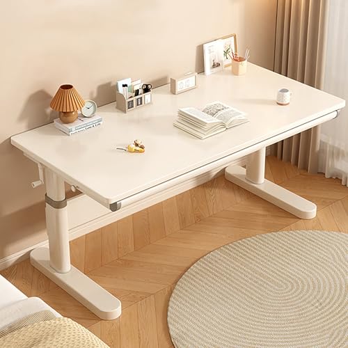 FORRTY Höhenverstellbarer Schülerschreibtisch Mit Regal & Lochwand, Kurbel Arbeitstisch Mit Schublade, Schreibtisch for Schüler, Computertisch Mit Organizer, Home Office & Schule(Desk,140CM) von FORRTY