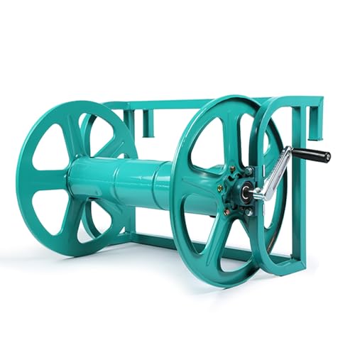 FORRTY Metall Landwirtschaftliche Schlauchtrommel, Handkurbel Schlauchaufroller,Gartenschlauch Schlauchtrommel Schwerlast,Wand/Boden/Ladeflächenmontage,Schlauchwagen for Autowäsche(Bare unit,100m) von FORRTY