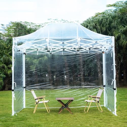 FORRTY Pop Up Pavillon Mit Transparenten PVC Seitenwänden 4cm Stahlrahmen Faltpavillon Wasserdichtes Partyzelt Gartenpavillon for Camping Markt Terrasse Grillen Outdoor Event(Three-Sided,2X3m) von FORRTY