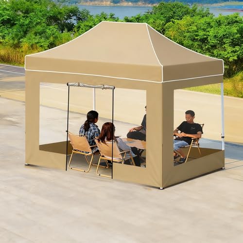 FORRTY Schwerlast Hexagon Faltpavillon Mit Seitenwänden 45mm Stahlrahmen Pop Up Pavillon Wasserdicht UV-Schutz Gartenpavillon 2m/3m/4.5m Partyzelt Outdoor Pflanzen Gewächshaus(Transparent,2X3m) von FORRTY