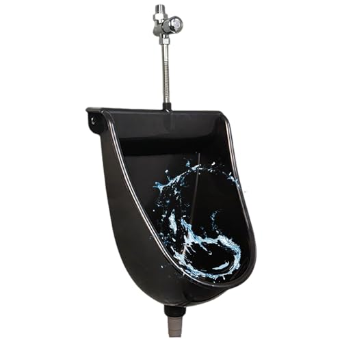 FORRTY Wandurinal For Männer, Wasserloses Urinal Mit Schlauch, Hocheffizientes Washout Urinal, Outdoor Toilette Garage Badezimmer Wohnmobil Gartenhaus, Männer Urinal Urinverteiler(Schwarz,Exposed) von FORRTY