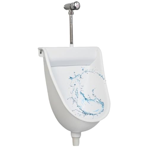 FORRTY Wandurinal For Männer, Wasserloses Urinal Mit Schlauch, Hocheffizientes Washout Urinal, Outdoor Toilette Garage Badezimmer Wohnmobil Gartenhaus, Männer Urinal Urinverteiler(Weiß,Concealed) von FORRTY