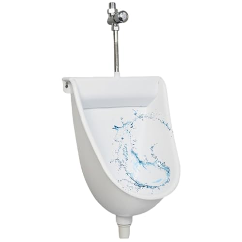 FORRTY Wandurinal For Männer, Wasserloses Urinal Mit Schlauch, Hocheffizientes Washout Urinal, Outdoor Toilette Garage Badezimmer Wohnmobil Gartenhaus, Männer Urinal Urinverteiler(Weiß,Exposed) von FORRTY