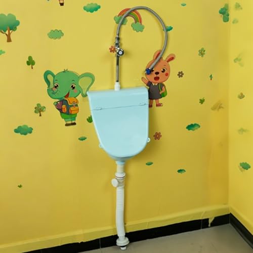 FORRTY Wandurinal For Männer Mit Deckel, Tragbares Kunststoff-Urinal Mit Abflussschlauch, Outdoor-Toilette, Temporäres Urinal For Zuhause,Schule,Hotel,Garage, Schuppen Oder Garten(Blau) von FORRTY