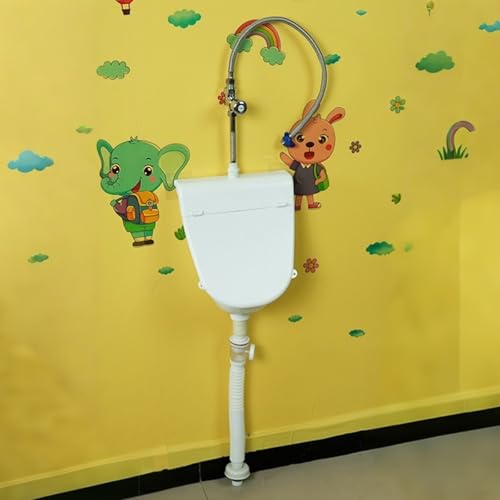 FORRTY Wandurinal For Männer Mit Deckel, Tragbares Kunststoff-Urinal Mit Abflussschlauch, Outdoor-Toilette, Temporäres Urinal For Zuhause,Schule,Hotel,Garage, Schuppen Oder Garten(Weiß) von FORRTY