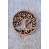 Baum Des Lebens #1 Holz Mandala Wandbehang Bali Teakholz Tempel Altar Wandrelief Handgeschnitzt von FORSCHART