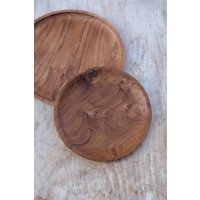 Holz Platte Bali Teak Handarbeit Holzgeschirr Dishware Küche Essen Geschirr Dekoration von FORSCHART