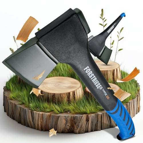 FORSTRIESE® Axt 36cm | Vibrationsarme Spaltaxt | Beil aus hochwertigem Non-Break Fiberglas-Kunststoff zum Holz spalten | Teflon Beschichtung & ergonomischer Griff | TimberX36 von FORSTRIESE