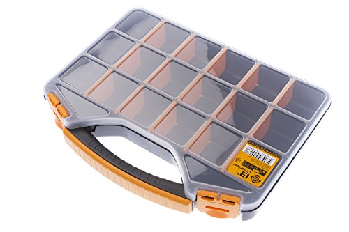 Forte Tools ORG-13 Werkzeugbox in 33x25x5 cm, Aufbewahrungsbox, Organizer mit 18 verschiedenen Fächern, entnehmbar, stabile Box, kratzfester Deckel (000051144773) von FORTE TOOLS