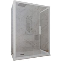 3-seitige Duschkabine 80x160x80 Klarglas Matt-Weiß Deco Trio 3-seitige Duschkabine 80x160x80 Klarglas Matt-Weiß Deco Trio von FORTE