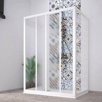 Duschkabine 3 Seiten "Acril" aus Acryl mit PVC-Profilen reduzierbare seitliche Öffnung 'Made in Italy' -70 x 120 x 70 cm von FORTE