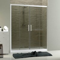 Duschtür Nische in pvc weisses Profil h 200 mod Star 2 Türen 160 cm Klarglas Duschtür Nische in pvc weisses Profil h 200 mod Star 2 Türen 160 cm Klarglas von FORTE