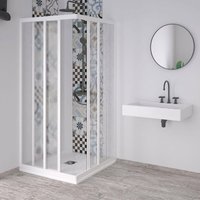 Eck Duschkabine "Acril" aus Acryl mit PVC-Profilen zentrale reduzierbare Öffnung "Made in Italy" -80 X 100 cm von FORTE